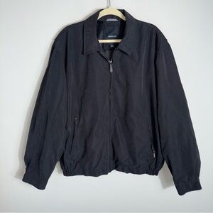 London Fog Men's Full Zip Lightweight Jacket-Black-Long Sleeves-Size XL